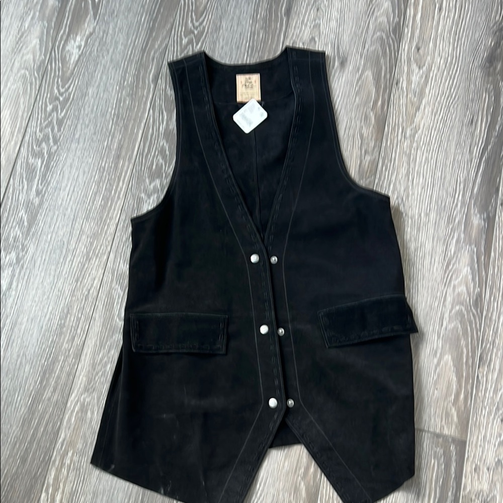 We The Free Black Vest with Silver Buttons